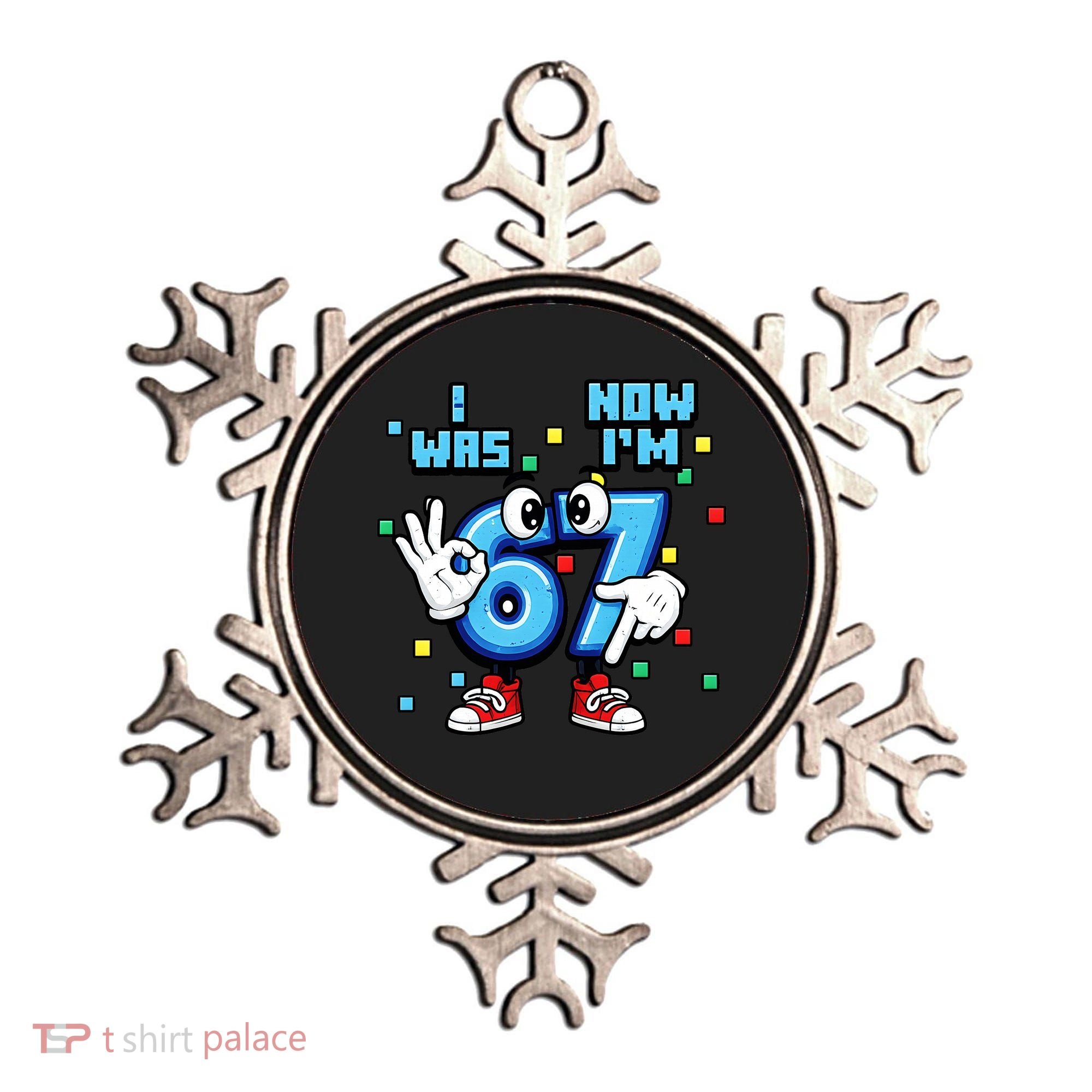 7th Birthday I Was 6 Now Im 7 Hands Cute 67 Meme Ornament
