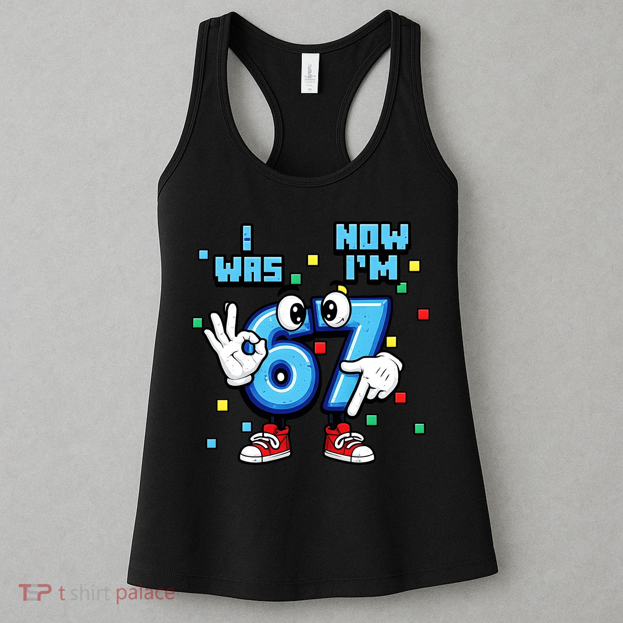 7th Birthday I Was 6 Now Im 7 Hands Cute 67 Meme Women's Tank Top