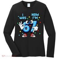 7th Birthday I Was 6 Now Im 7 Hands Cute 67 Meme Women's Long Sleeve Shirt thumb 0