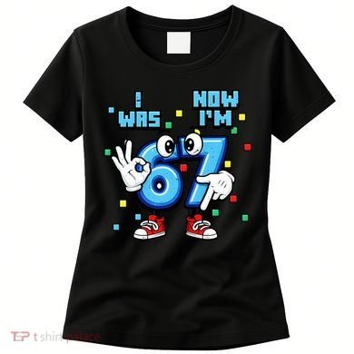 7th Birthday I Was 6 Now Im 7 Hands Cute 67 Meme Women's T-Shirt