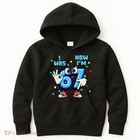 7th Birthday I Was 6 Now Im 7 Hands Cute 67 Meme Kids Hoodie thumb 0
