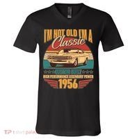 70th Birthday I'm Not Old I'm A Classic Custom Built Car 1956 V-Neck T-Shirt thumb 0