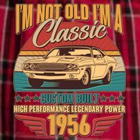 70th Birthday I'm Not Old I'm A Classic Custom Built Car 1956 Women's Flannel Plaid Pajama Pants thumb 2