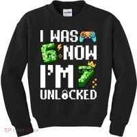 7th Birthday I Was 6 Now Im 7 Unlocked 67 Meme Kids Sweatshirt thumb 0