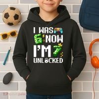 7th Birthday I Was 6 Now Im 7 Unlocked 67 Meme Kids Hoodie thumb 2