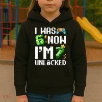 7th Birthday I Was 6 Now Im 7 Unlocked 67 Meme Kids Hoodie thumb 3