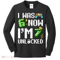 7th Birthday I Was 6 Now Im 7 Unlocked 67 Meme Kids Long Sleeve Shirt thumb 0