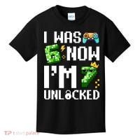7th Birthday I Was 6 Now Im 7 Unlocked 67 Meme Kids T-Shirt thumb 0