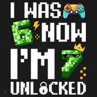 7th Birthday I Was 6 Now Im 7 Unlocked 67 Meme Kids T-Shirt thumb 4