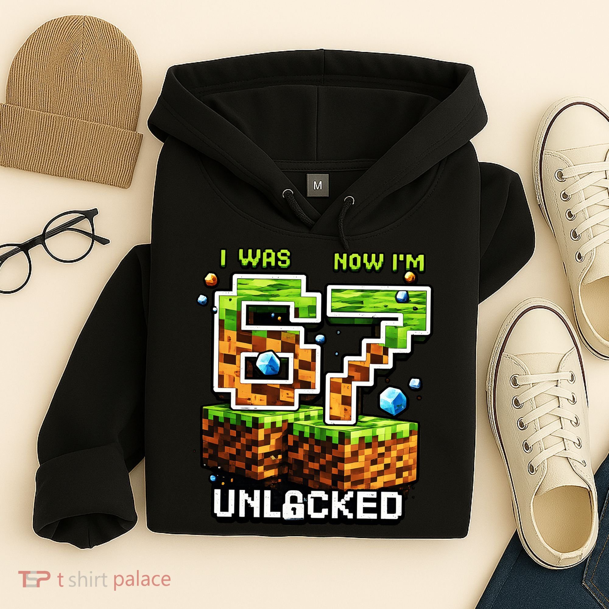 7th Birthday I Was 6 Now Im 7 Unlocked 67 Meme Hoodie