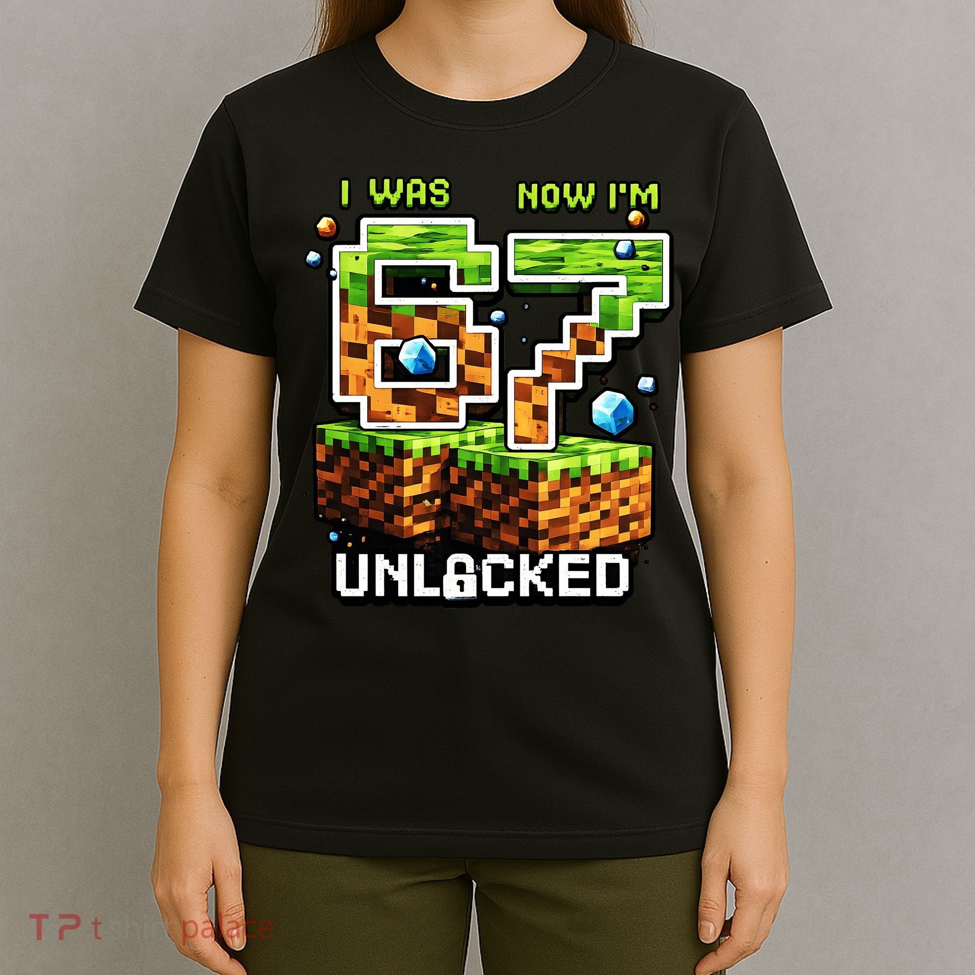 7th Birthday I Was 6 Now Im 7 Unlocked 67 Meme T-Shirt