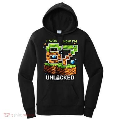 7th Birthday I Was 6 Now Im 7 Unlocked 67 Meme Women's Hoodie