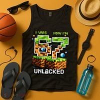 7th Birthday I Was 6 Now Im 7 Unlocked 67 Meme Tank Top thumb 4
