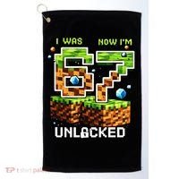 7th Birthday I Was 6 Now Im 7 Unlocked 67 Meme Golf Towel thumb 0