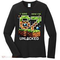 7th Birthday I Was 6 Now Im 7 Unlocked 67 Meme Women's Long Sleeve Shirt thumb 0