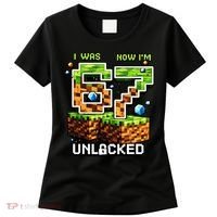 7th Birthday I Was 6 Now Im 7 Unlocked 67 Meme Women's T-Shirt thumb 0