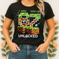 7th Birthday I Was 6 Now Im 7 Unlocked 67 Meme Women's T-Shirt thumb 2