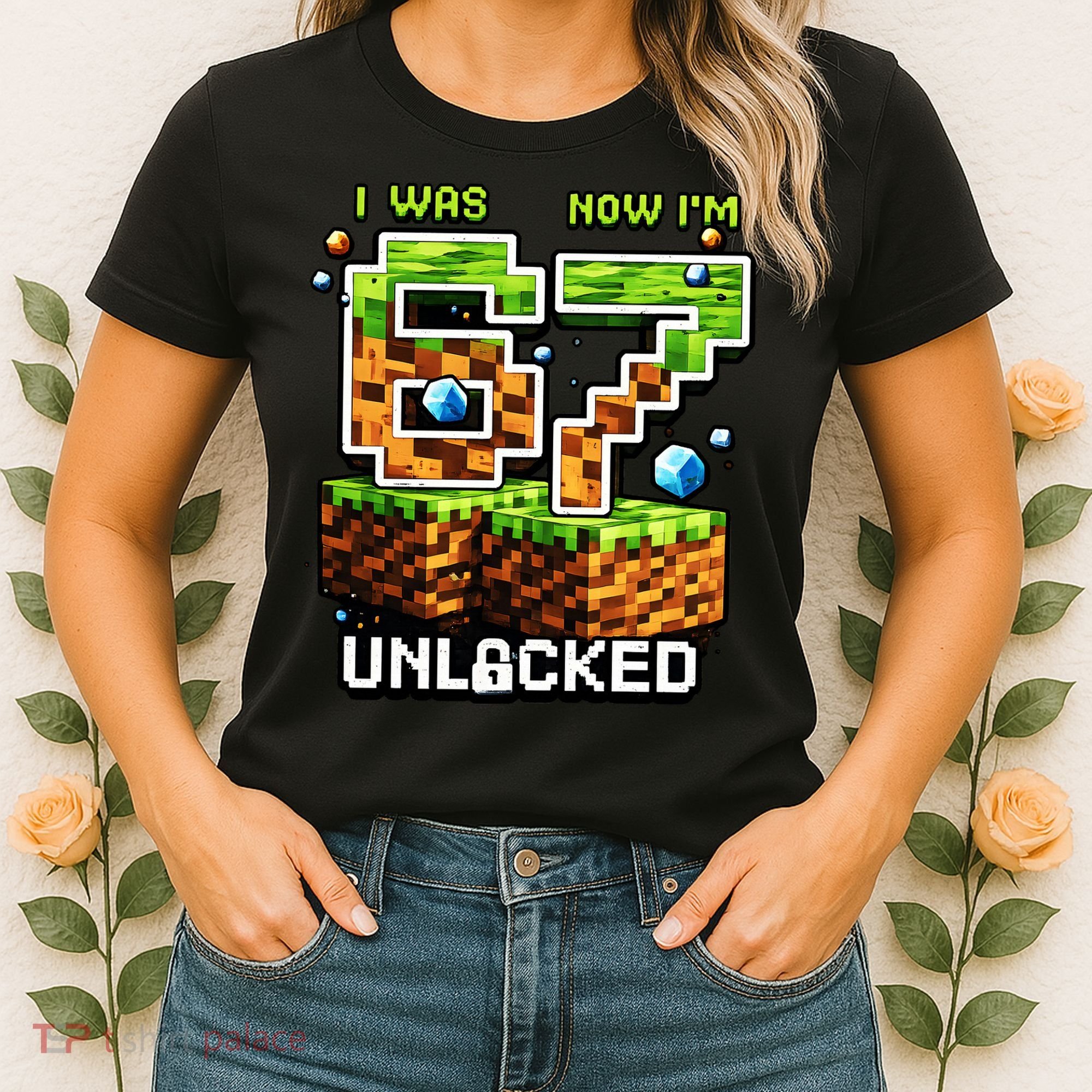 7th Birthday I Was 6 Now Im 7 Unlocked 67 Meme Women's T-Shirt