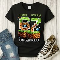 7th Birthday I Was 6 Now Im 7 Unlocked 67 Meme Women's T-Shirt thumb 3