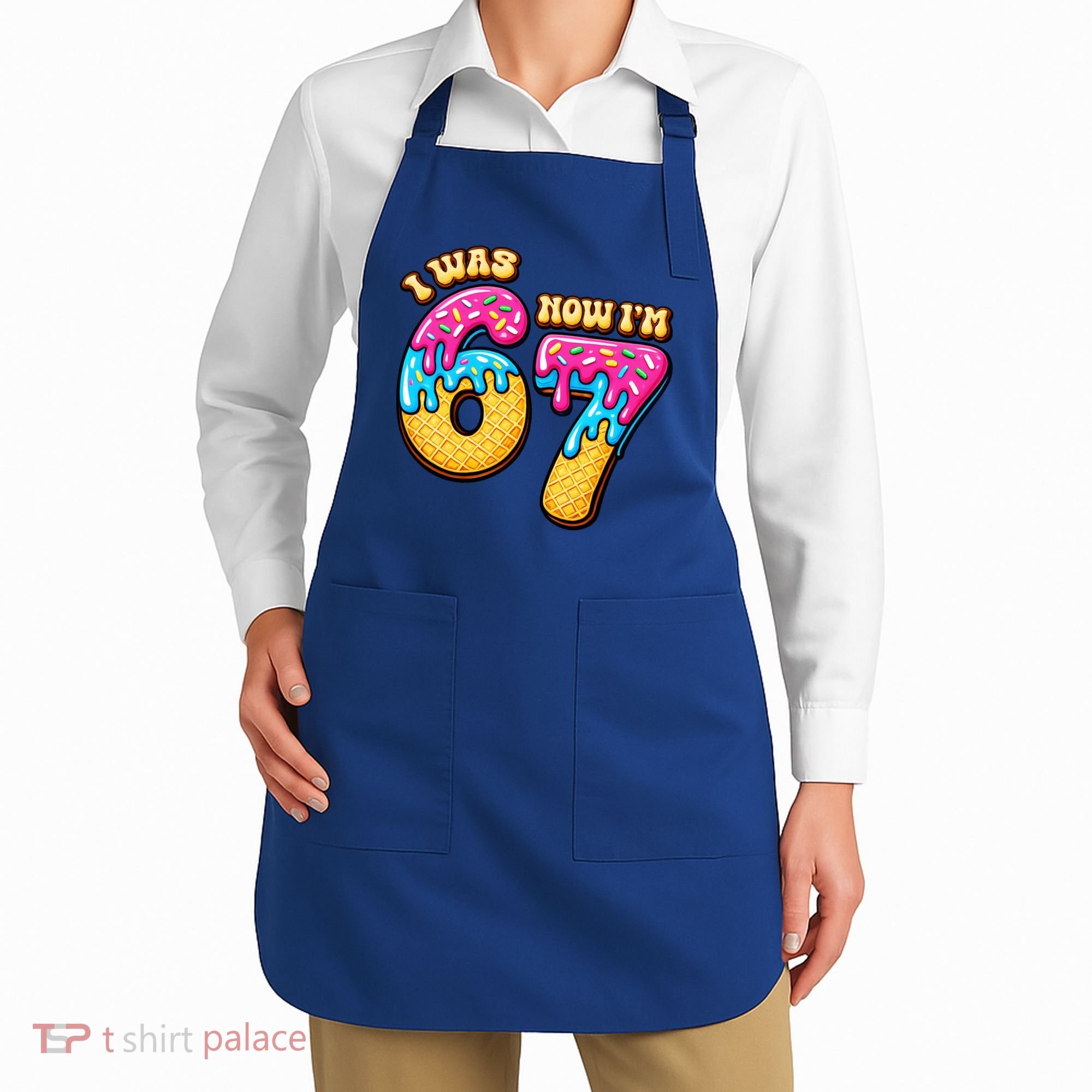 7th Birthday I Was 6 Now I'm 7 Years Old 67 Meme Funny Apron