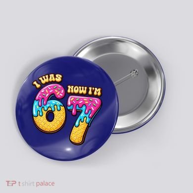 7th Birthday I Was 6 Now I'm 7 Years Old 67 Meme Funny Button