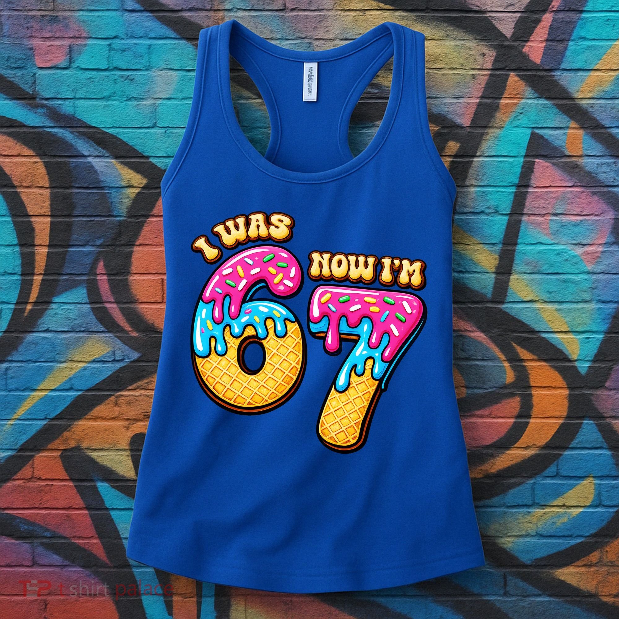 7th Birthday I Was 6 Now I'm 7 Years Old 67 Meme Funny Women's Tank Top