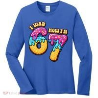 7th Birthday I Was 6 Now I'm 7 Years Old 67 Meme Funny Women's Long Sleeve Shirt thumb 0