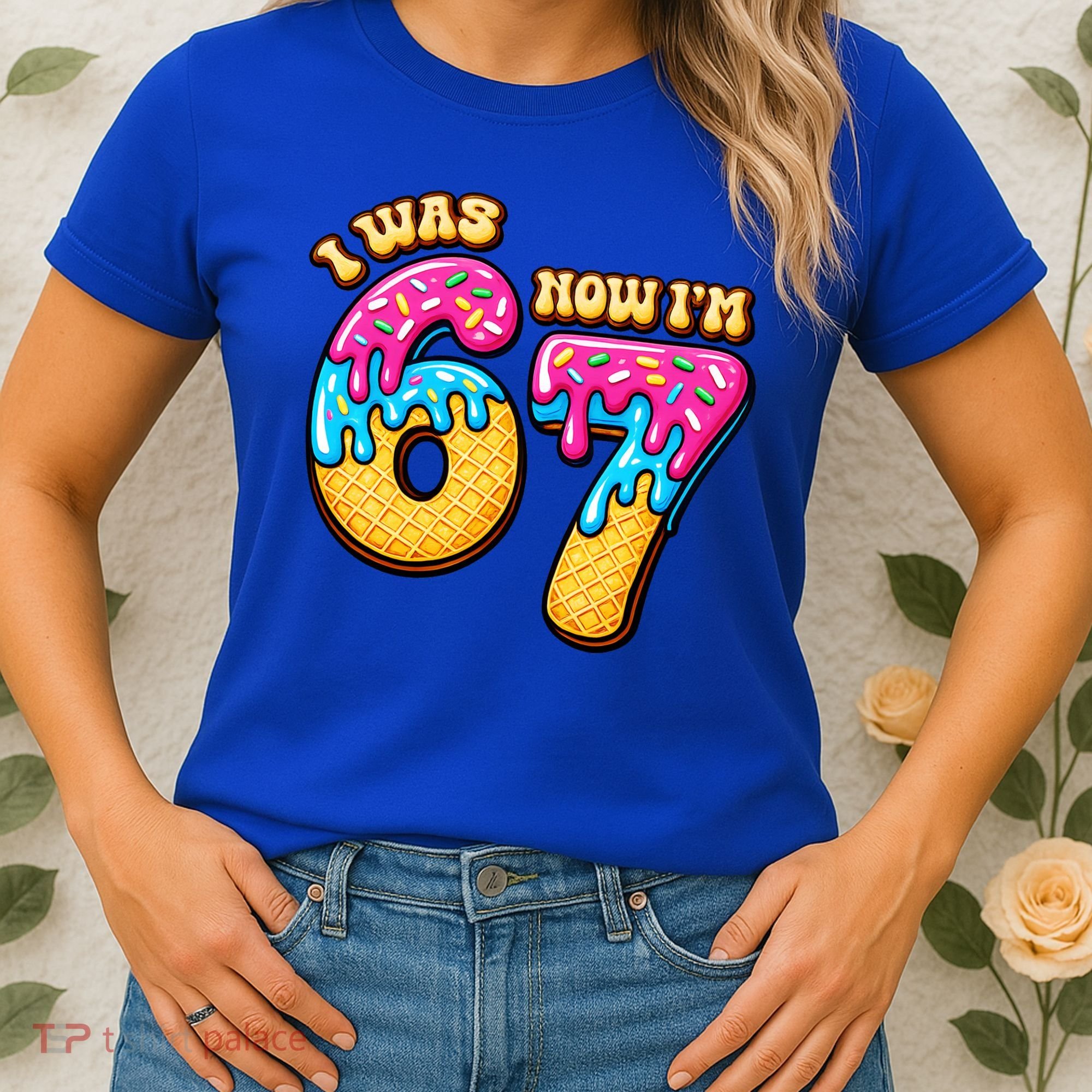 7th Birthday I Was 6 Now I'm 7 Years Old 67 Meme Funny Women's T-Shirt