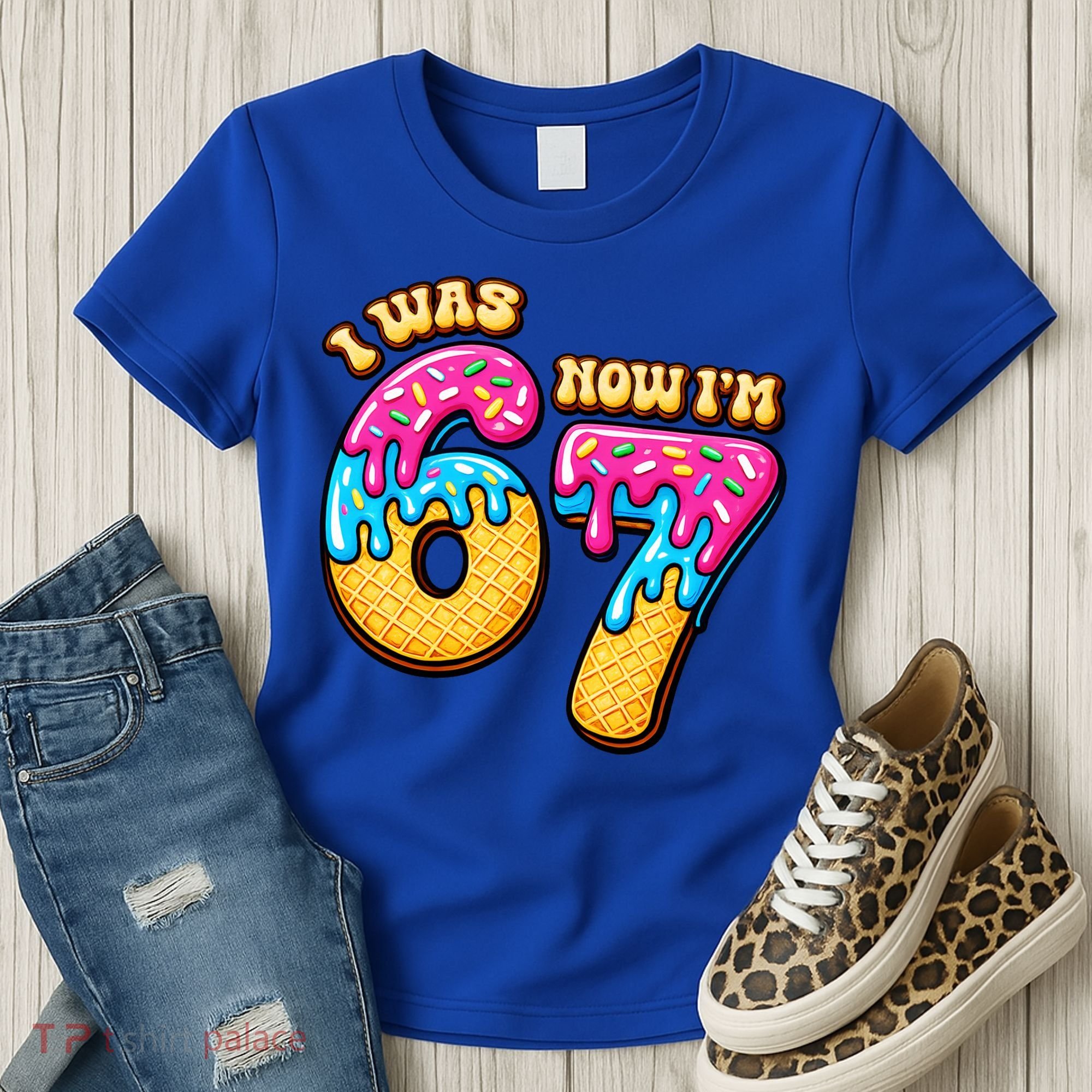 7th Birthday I Was 6 Now I'm 7 Years Old 67 Meme Funny Women's T-Shirt