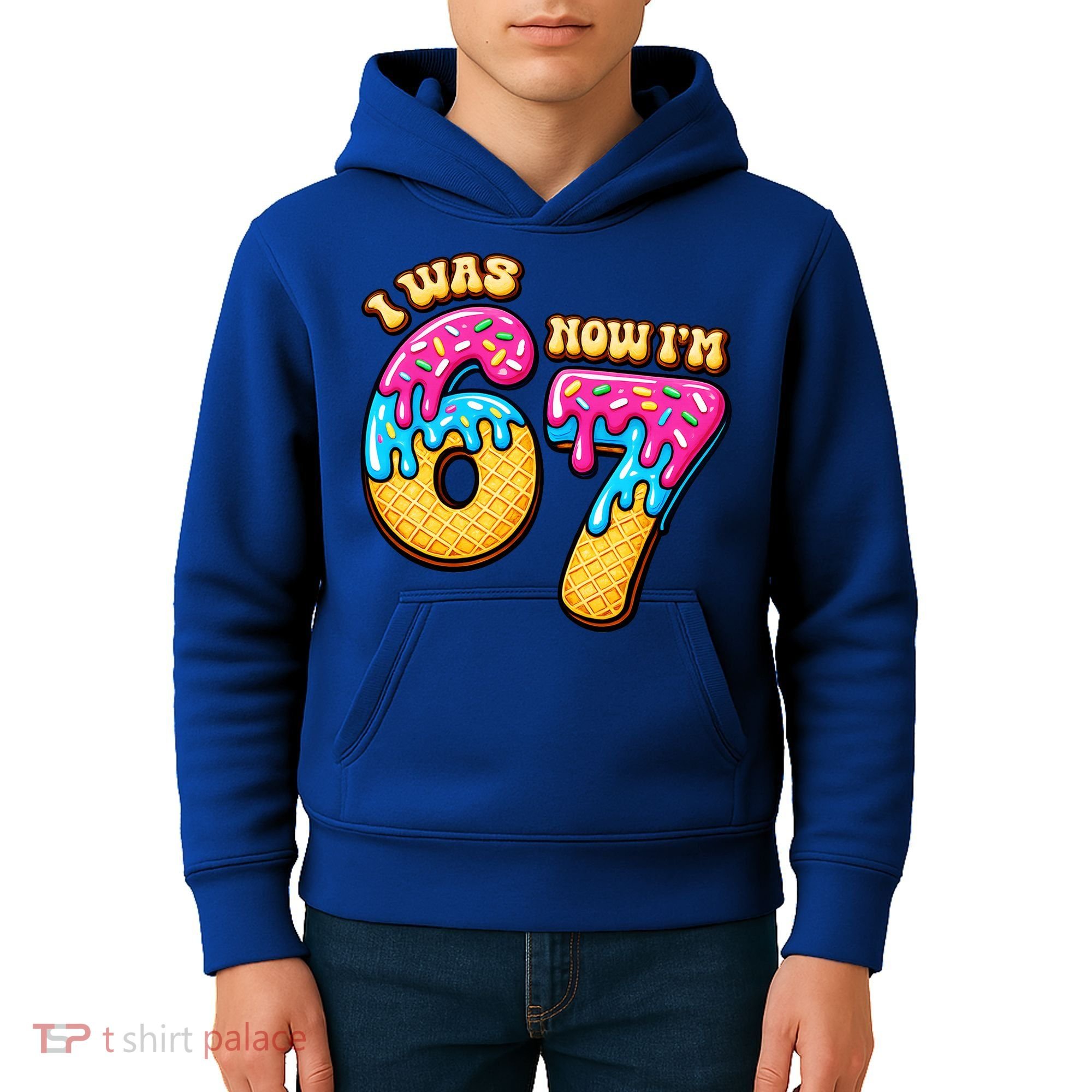 7th Birthday I Was 6 Now I'm 7 Years Old 67 Meme Funny Kids Hoodie