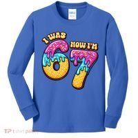 7th Birthday I Was 6 Now I'm 7 Years Old 67 Meme Funny Kids Long Sleeve Shirt thumb 0