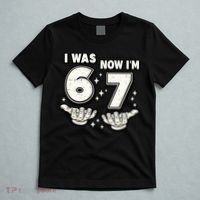 7th Birthday I Was 6 Now Im 7 Six Seven 67 Meme T-Shirt thumb 5