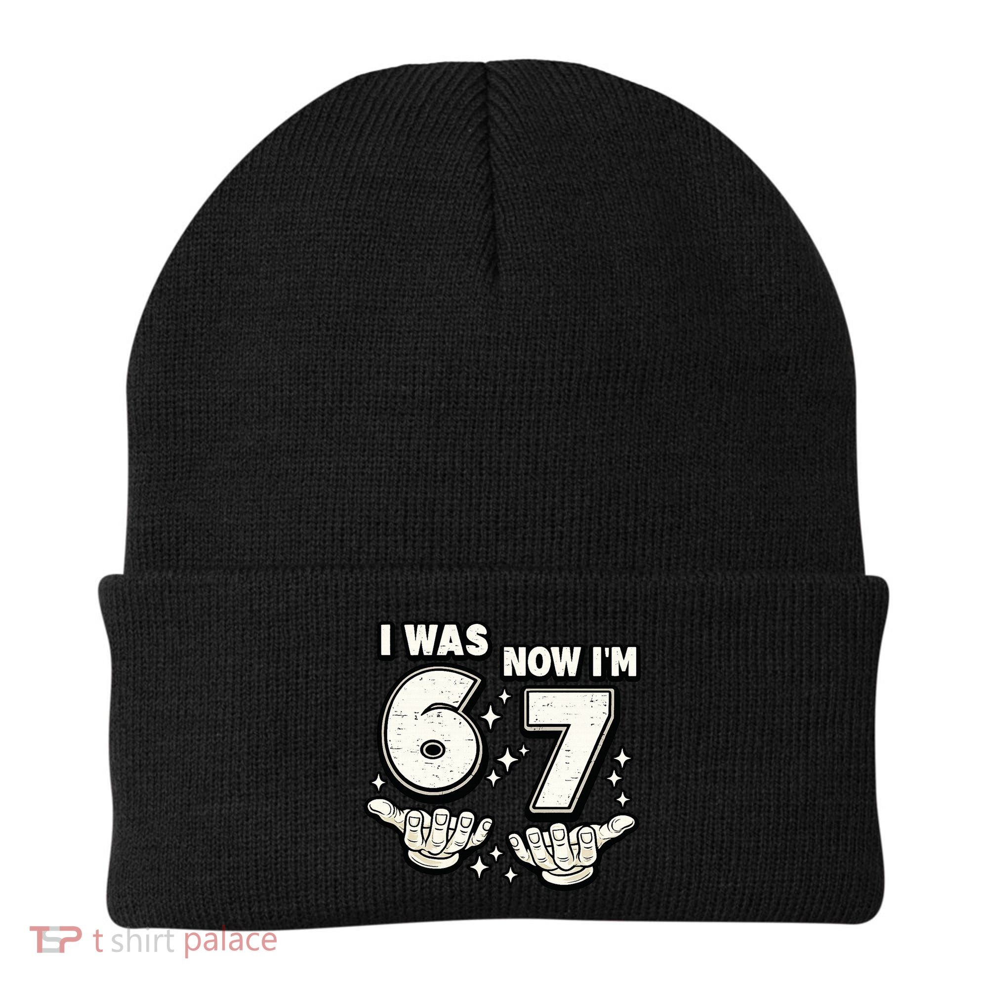 7th Birthday I Was 6 Now Im 7 Six Seven 67 Meme Beanie