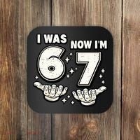 7th Birthday I Was 6 Now Im 7 Six Seven 67 Meme Coaster thumb 0