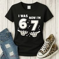 7th Birthday I Was 6 Now Im 7 Six Seven 67 Meme Women's T-Shirt thumb 3