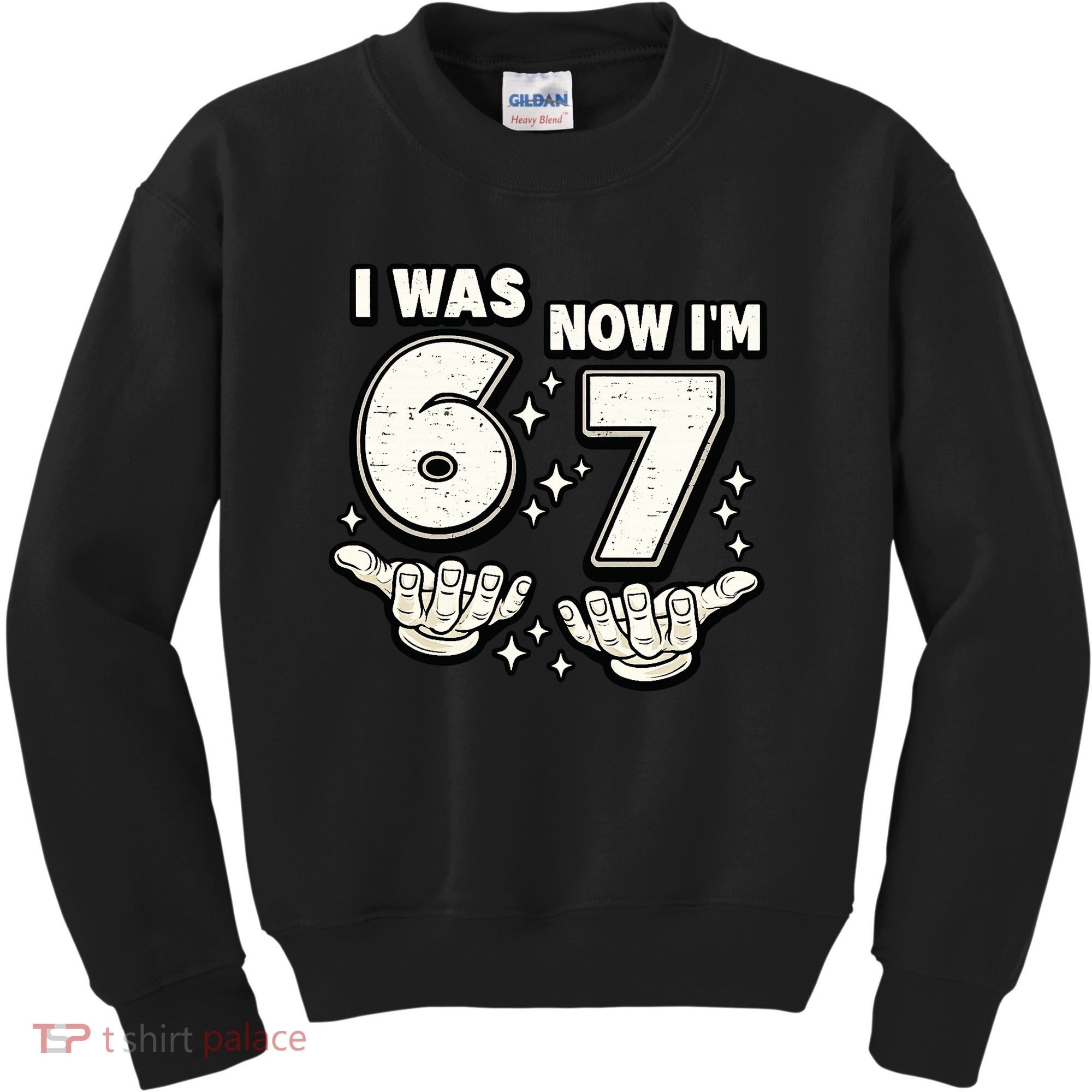 7th Birthday I Was 6 Now Im 7 Six Seven 67 Meme Kids Sweatshirt