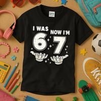 7th Birthday I Was 6 Now Im 7 Six Seven 67 Meme Kids T-Shirt thumb 3