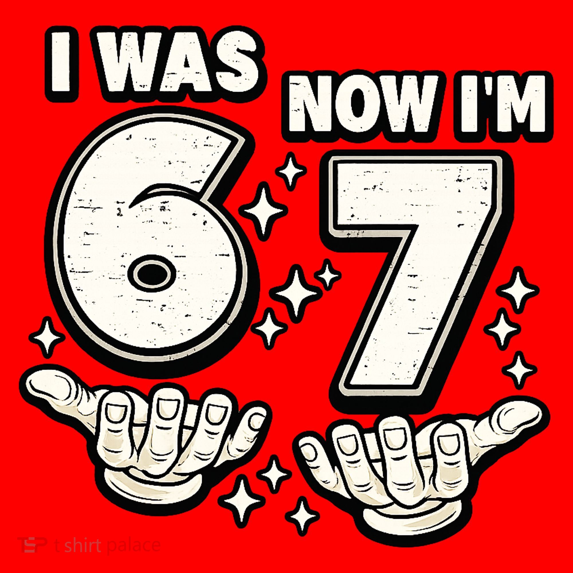7th Birthday I Was 6 Now Im 7 Six Seven 67 Meme Santa Hat