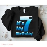 7th Birthday . It's My 7 Birthday 7 Year Old Birthday Sweatshirt thumb 2