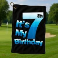 7th Birthday . It's My 7 Birthday 7 Year Old Birthday Golf Towel thumb 1