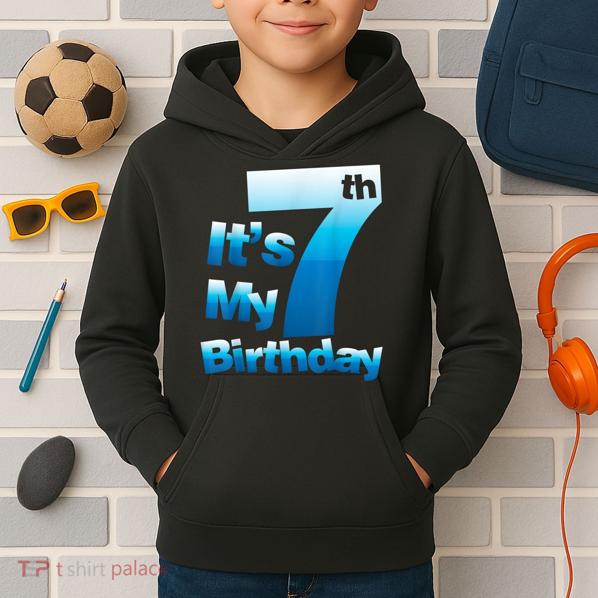 7th Birthday . It's My 7 Birthday 7 Year Old Birthday Kids Hoodie
