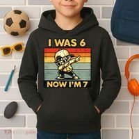 7th Birthday I Was 6 Now Im 7  Kids Hoodie thumb 2