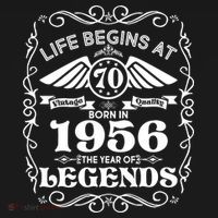 70th Birthday Life Begins At 70 Born In 1956 The Year Of Legends Women's Hoodie thumb 2
