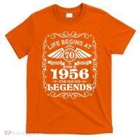 70th Birthday Life Begins At 70 Born In 1956 The Year Of Legends T-Shirt thumb 0