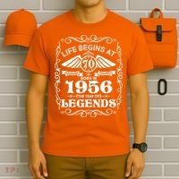 70th Birthday Life Begins At 70 Born In 1956 The Year Of Legends T-Shirt thumb 6