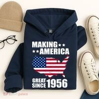 70th Birthday Making American Great Since 1956 Hoodie thumb 4