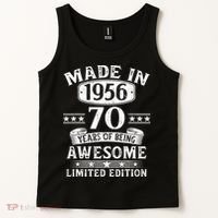 70th Birthday Made In 1956 70 Years Of Being Awesome Limited Edition Tank Top thumb 2
