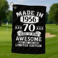 70th Birthday Made In 1956 70 Years Of Being Awesome Limited Edition Golf Towel thumb 1