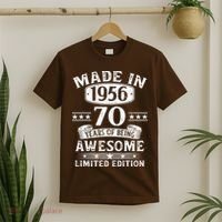 70th Birthday Made In 1956 70 Years Of Being Awesome Limited Edition T-Shirt thumb 2