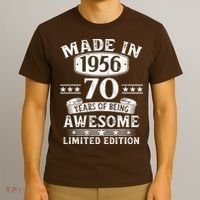 70th Birthday Made In 1956 70 Years Of Being Awesome Limited Edition T-Shirt thumb 3